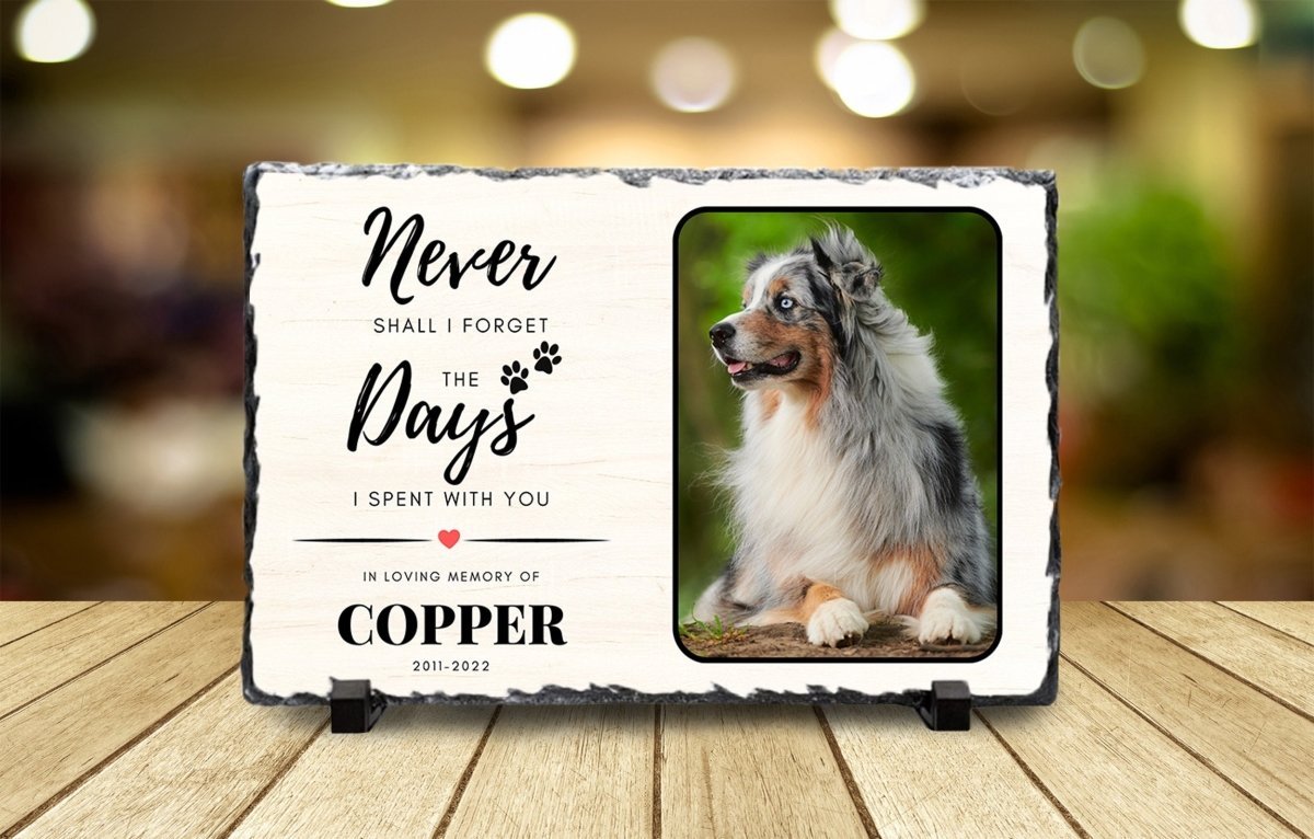 Custom Pet Memorial Slate – Personalised Pet Plaque & Dog Memorial Photo Frame - Popular trends empire