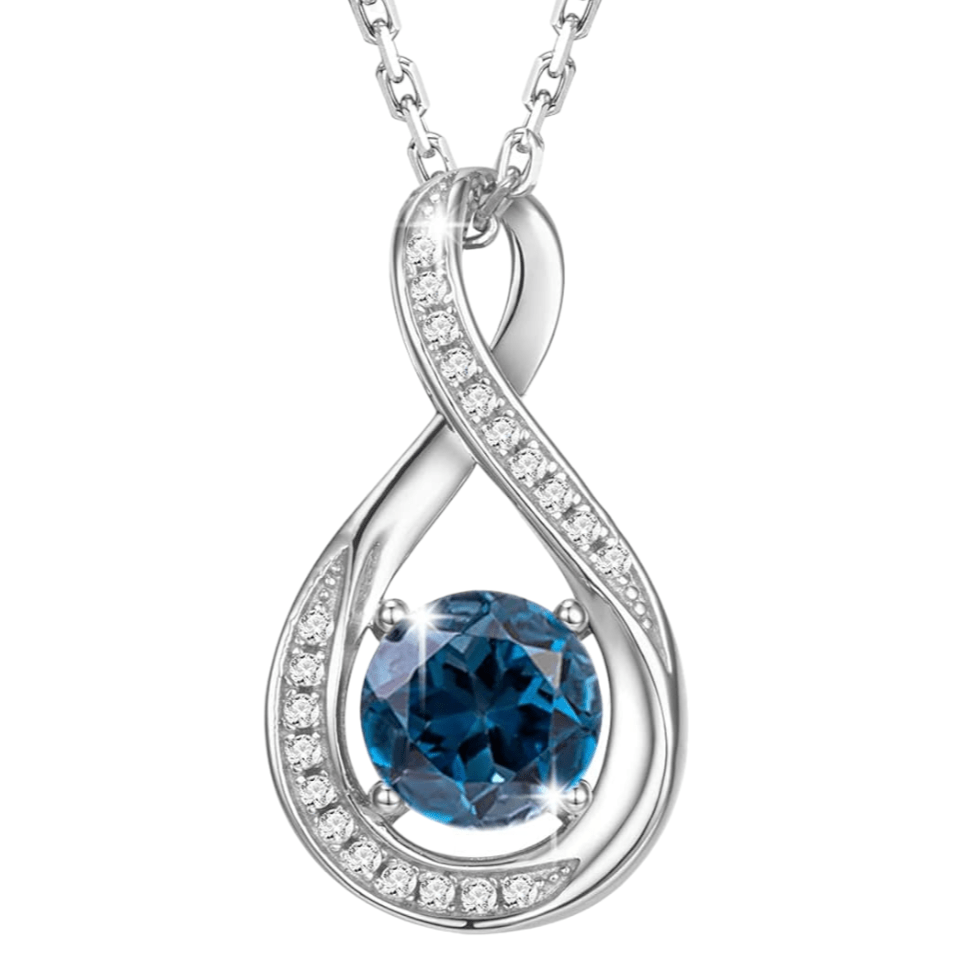 December Birthstone Infinity Pendant Necklace - Popular trends empire
