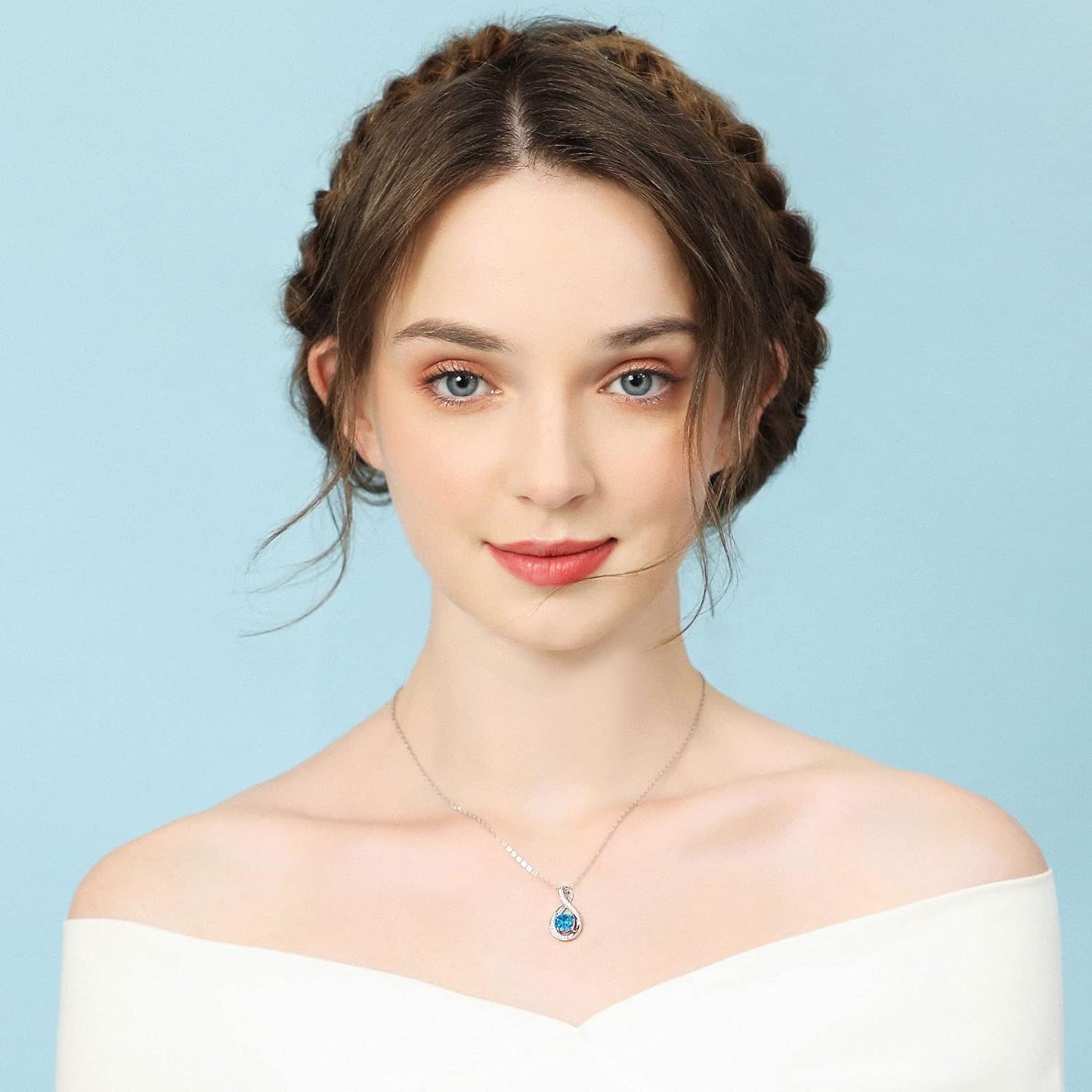 December Birthstone Infinity Pendant Necklace - Popular trends empire