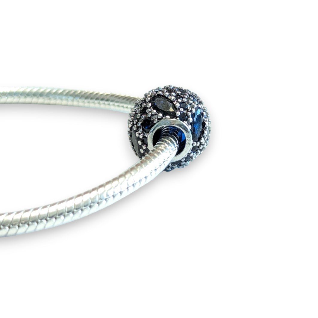 Deep Blue Cubic Zirconia Bead Charm - Popular trends empire
