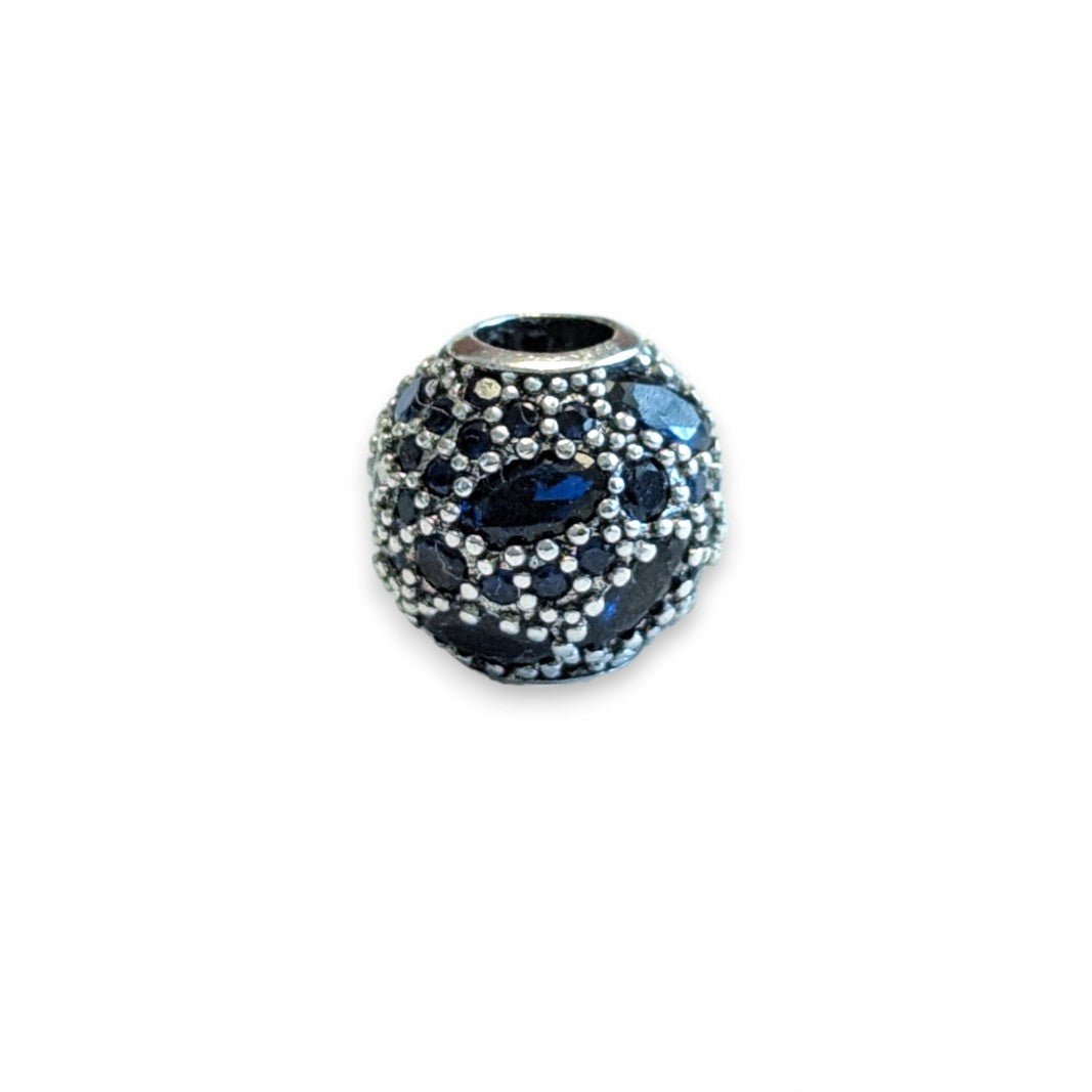 Deep Blue Cubic Zirconia Bead Charm - Popular trends empire