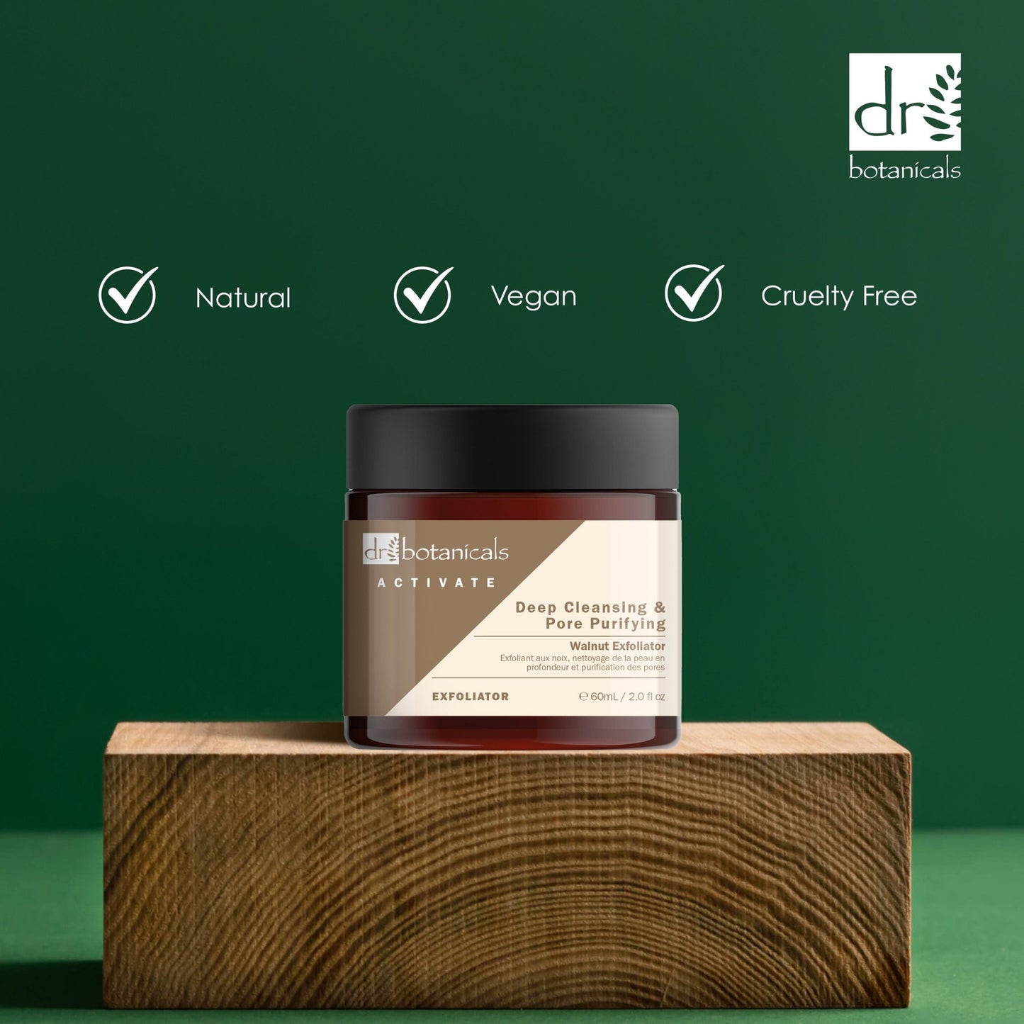 Dr Botanicals Activate Deep Cleansing & Pore Purifying Walnut Exfoliator 60ml Twin Value Savings Pack - Popular trends empire