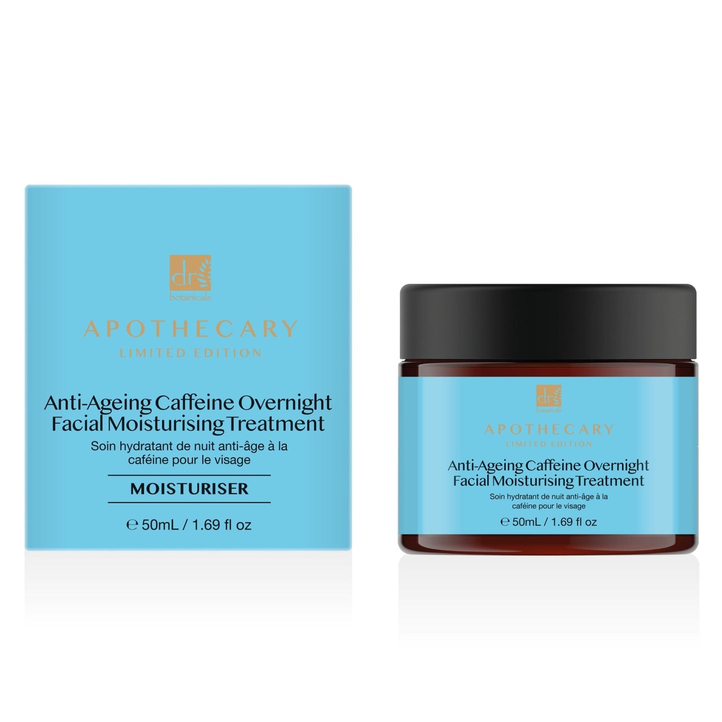 Dr Botanicals Anti - Ageing Caffeine Overnight Facial Moisturising Treatment 50ml Twin Value Savings Pack - Popular trends empire