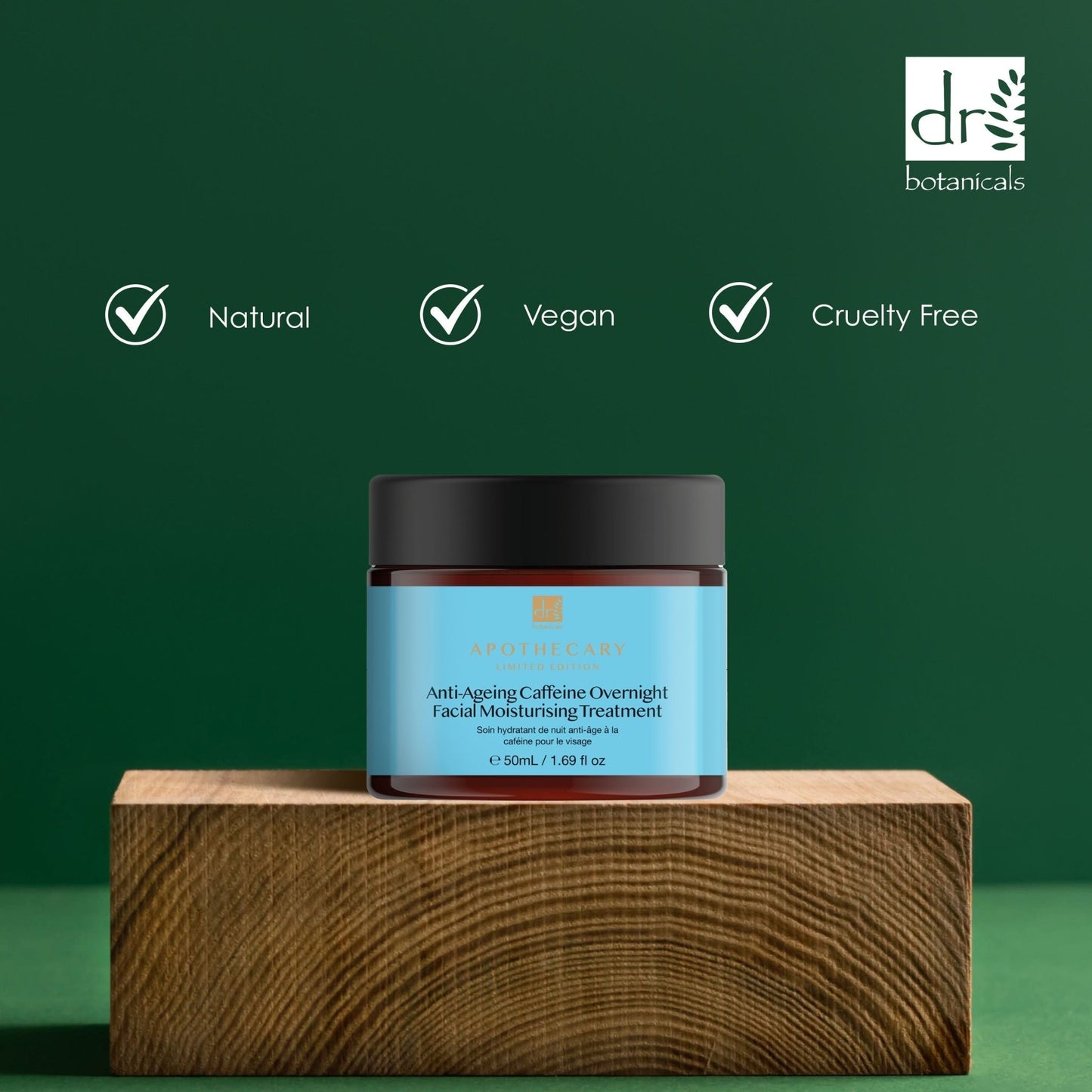 Dr Botanicals Anti - Ageing Caffeine Overnight Facial Moisturising Treatment 50ml Twin Value Savings Pack - Popular trends empire