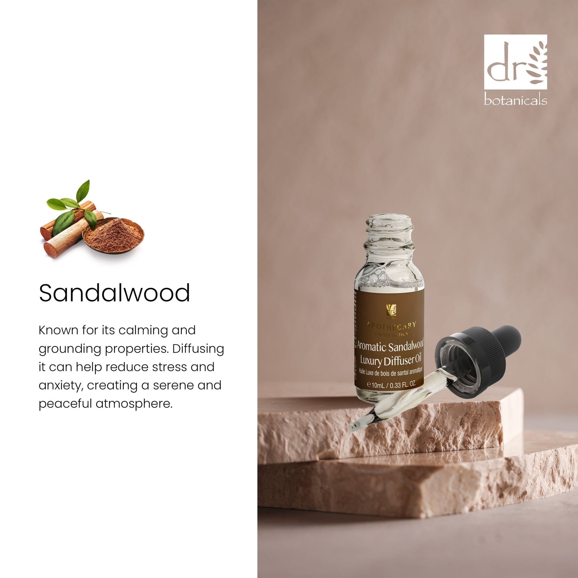 Dr Botanicals Aromatic Sandalwood Luxury Diffuser Oil 10ml Twin Value Savings Pack - Popular trends empire