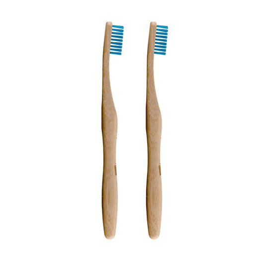 Dr Botanicals Bamboo Toothbrush Blue Twin Value Savings Pack - Popular trends empire