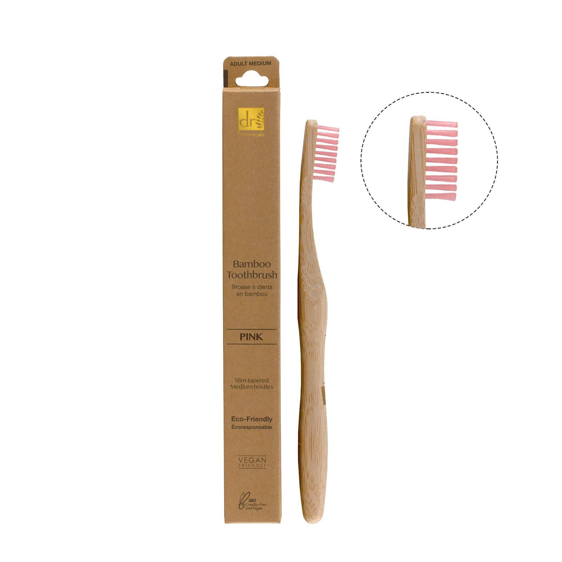 Dr Botanicals Bamboo Toothbrush Pink Twin Value Savings Pack - Popular trends empire
