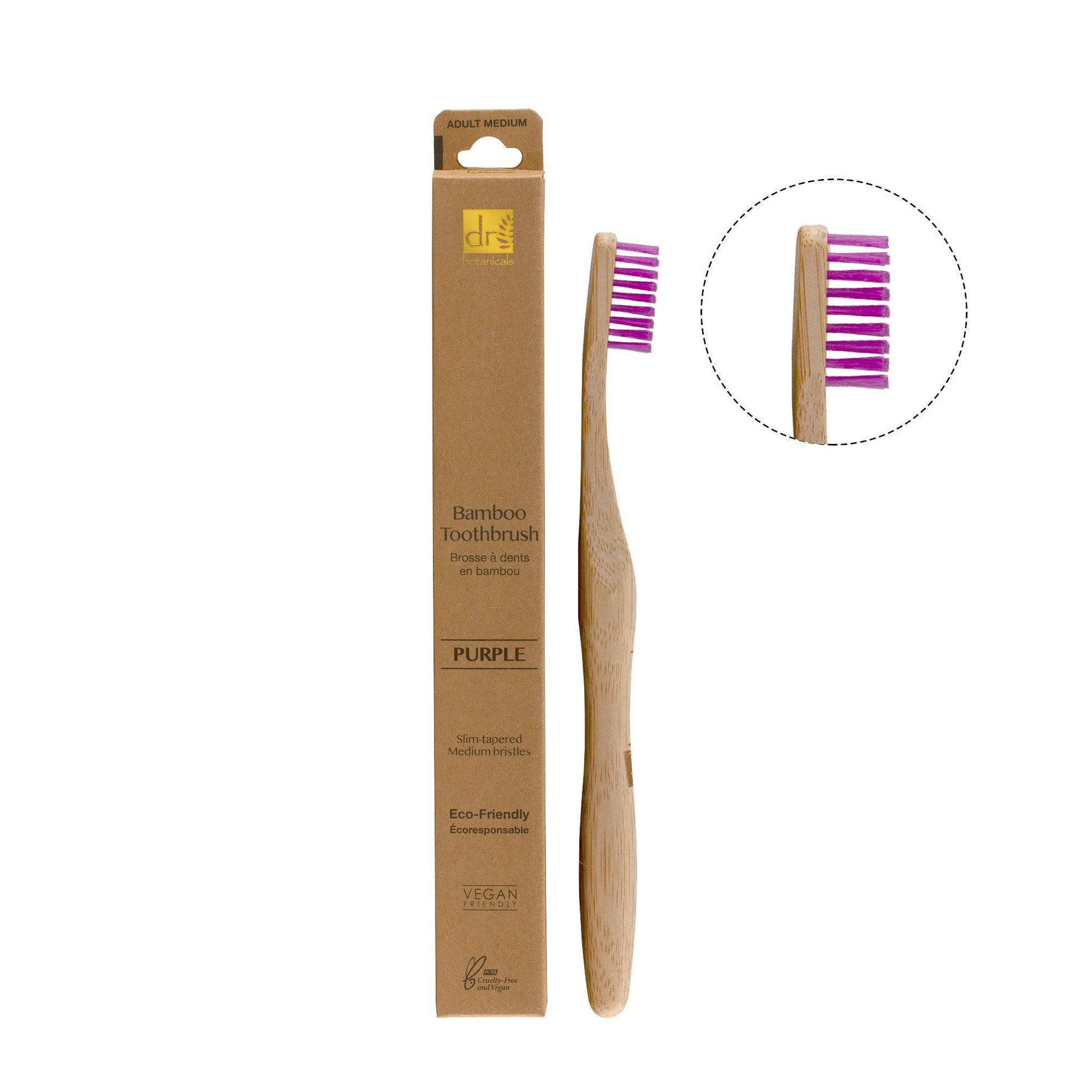 Dr Botanicals Bamboo Toothbrush Purple Twin Value Savings Pack - Popular trends empire