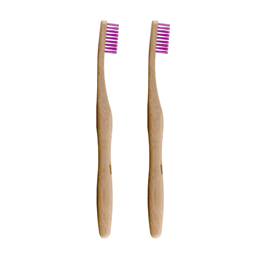 Dr Botanicals Bamboo Toothbrush Purple Twin Value Savings Pack - Popular trends empire