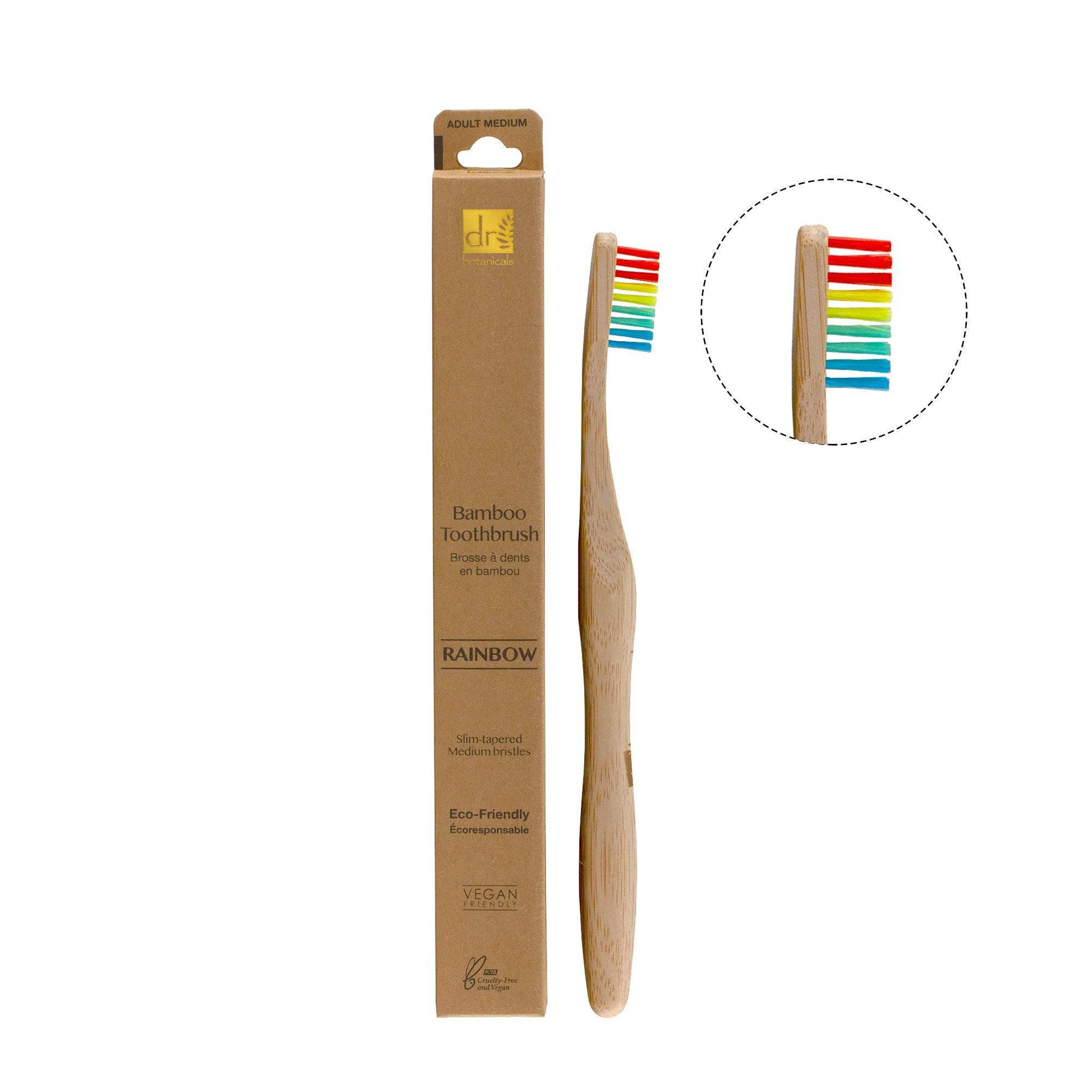 Dr Botanicals Bamboo Toothbrush Rainbow Twin Value Savings Pack - Popular trends empire