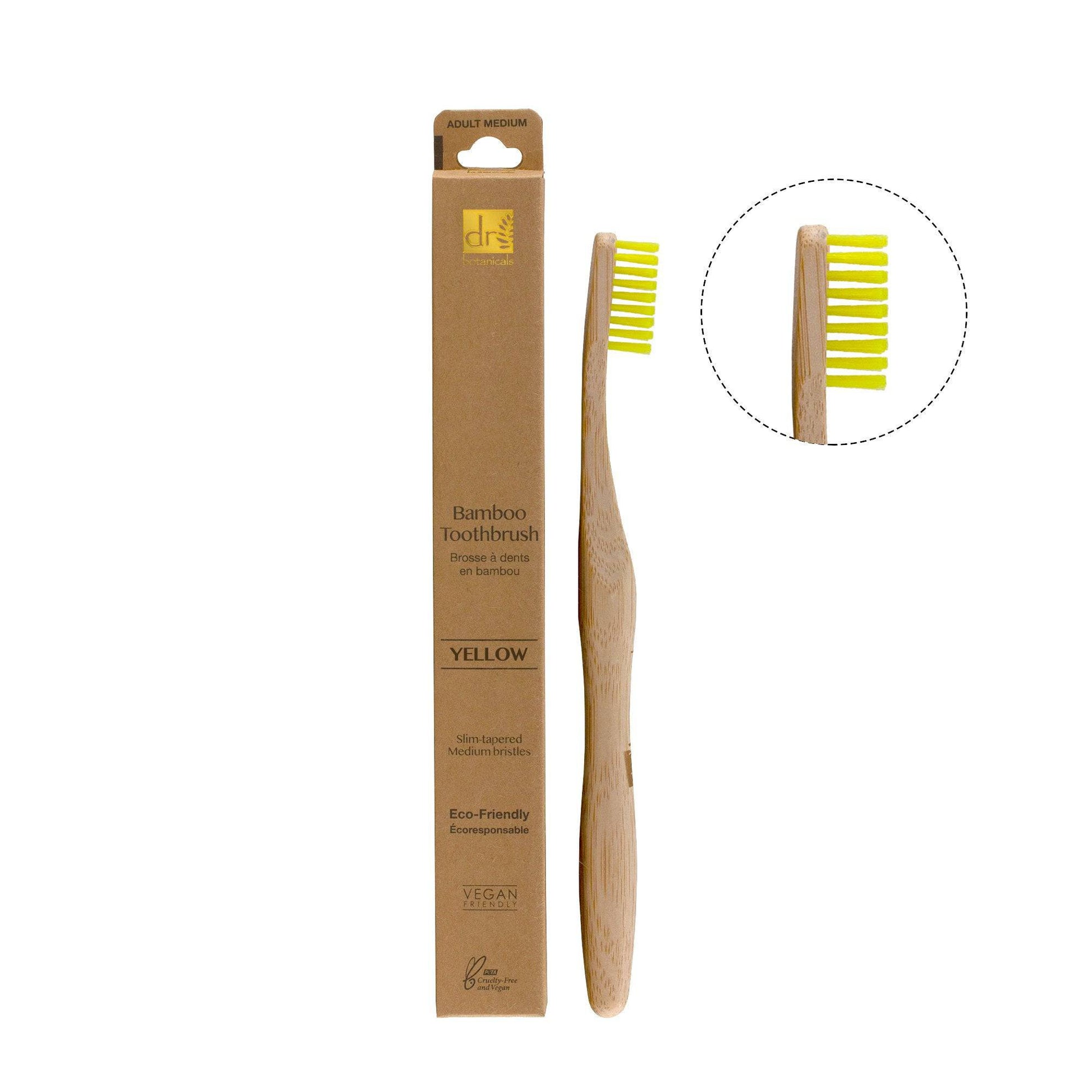Dr Botanicals Bamboo Toothbrush Yellow Twin Value Savings Pack - Popular trends empire