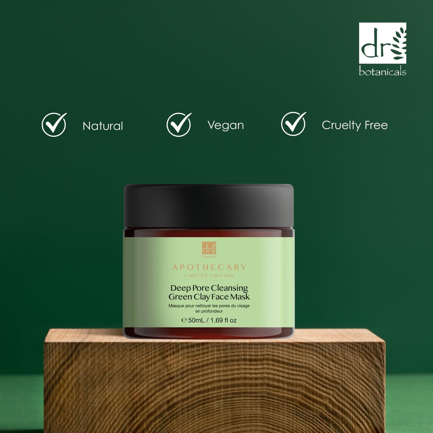 Dr Botanicals Deep Pore Cleansing Green Clay Face Mask 50ml Twin Value Savings Pack - Popular trends empire