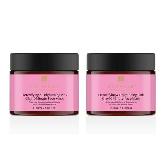 Dr Botanicals Detoxifying & Brightening Pink Clay 10 Minute Face Mask 50ml Twin Value Savings Pack - Popular trends empire
