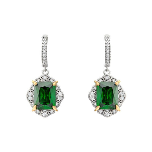 Emerald Cubic Zirconia Drop Earrings - Popular trends empire