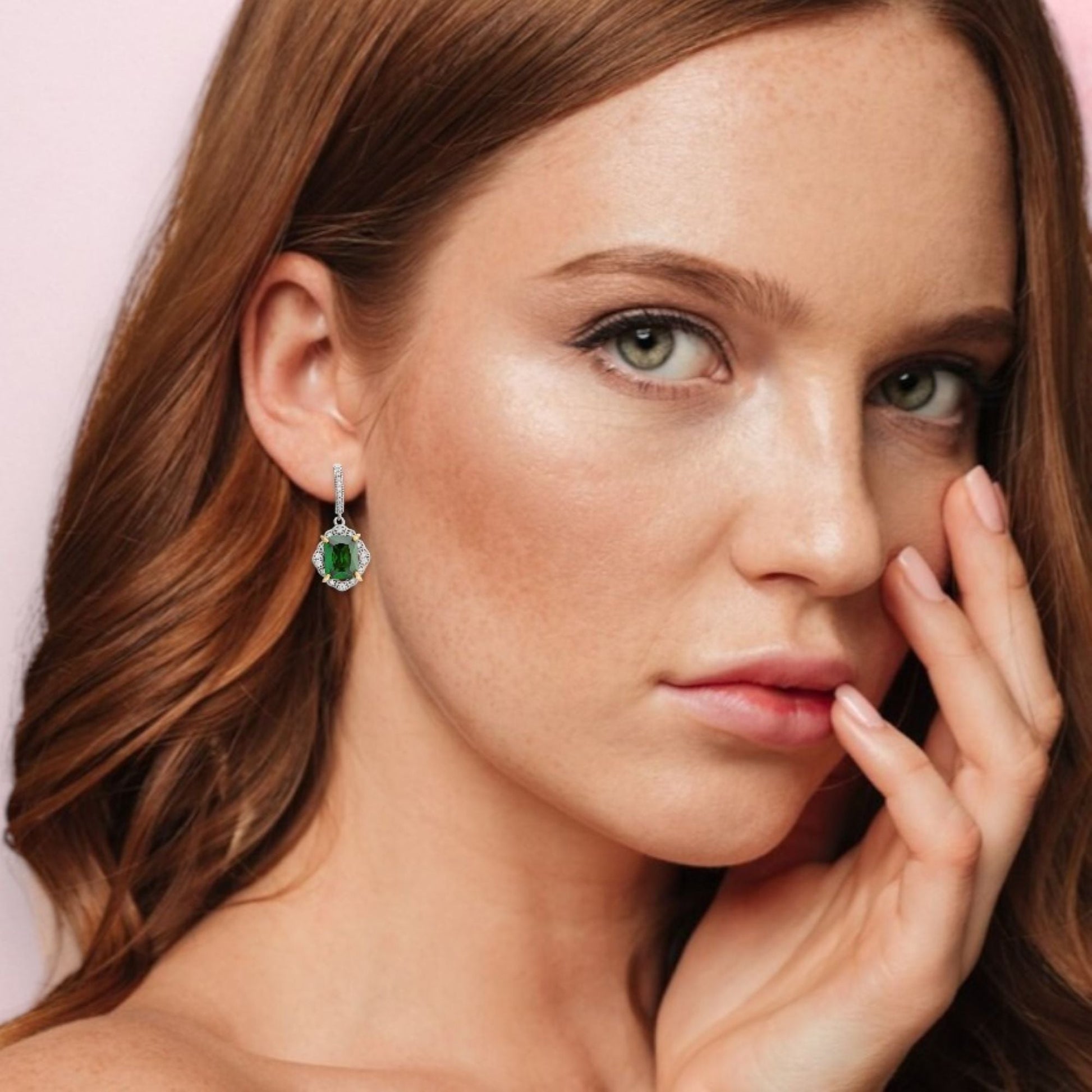 Emerald Cubic Zirconia Drop Earrings - Popular trends empire