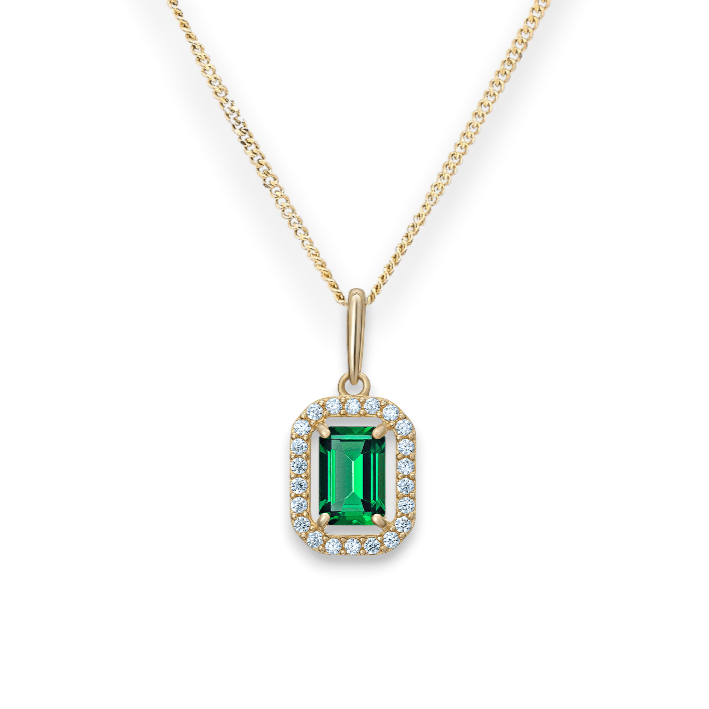 Emerald Cut Cubic Zirconia Pendant Necklace - Popular trends empire