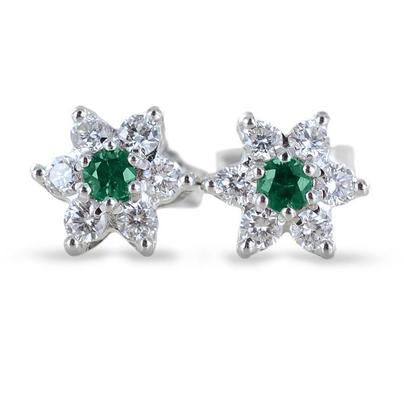 Emerald Flower Stud Earrings - Popular trends empire