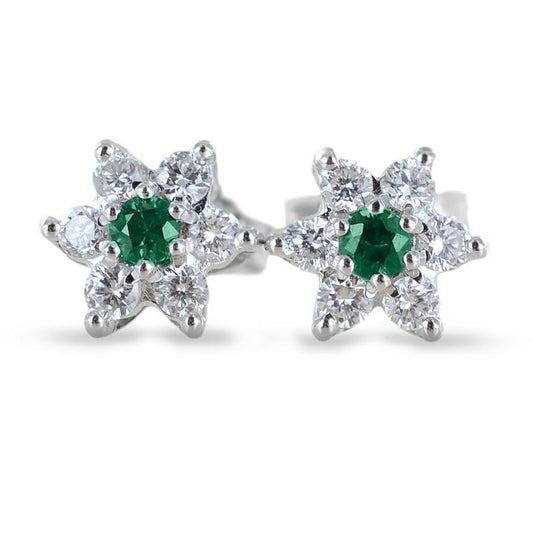 Emerald Flower Stud Earrings - Popular trends empire