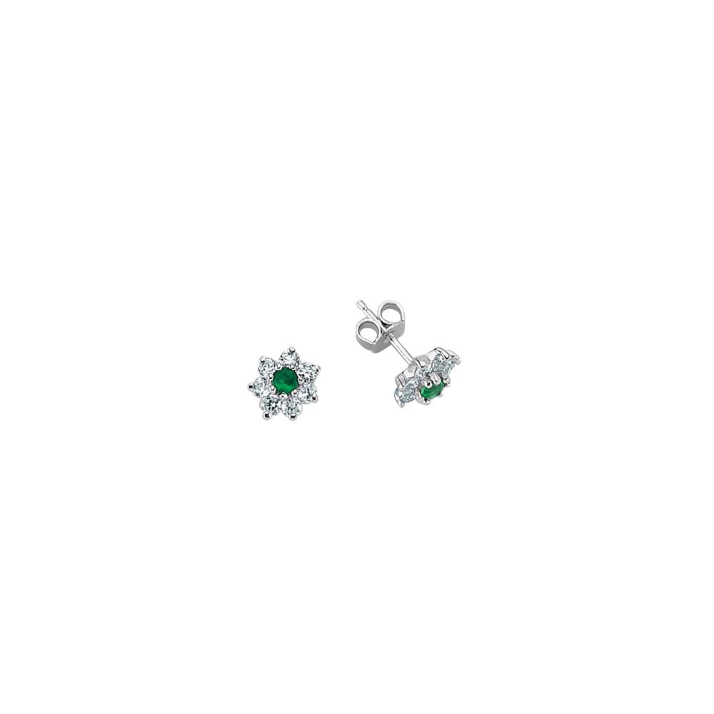Emerald Flower Stud Earrings - Popular trends empire