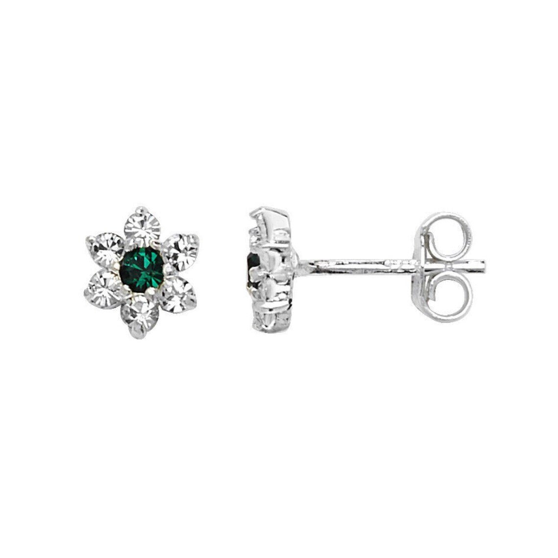 Emerald Flower Stud Earrings - Popular trends empire