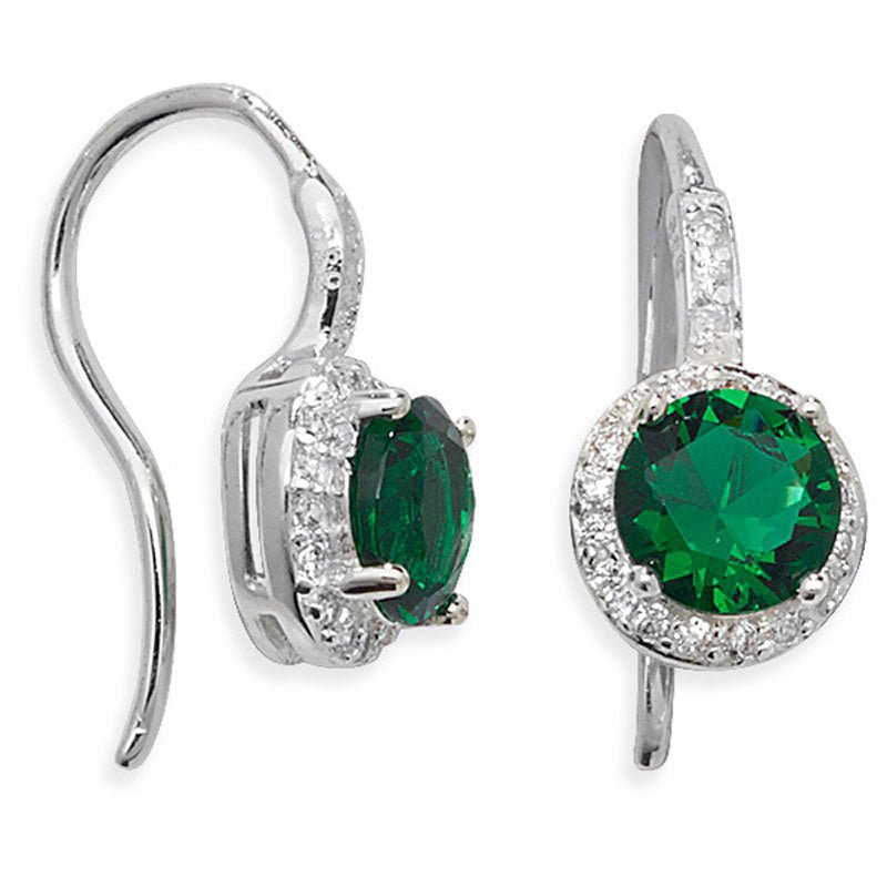 Emerald Halo Drop Earrings - Popular trends empire
