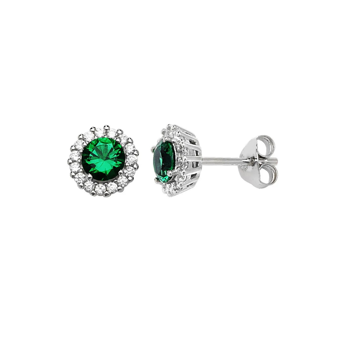 Emerald Halo Stud Earrings - Popular trends empire