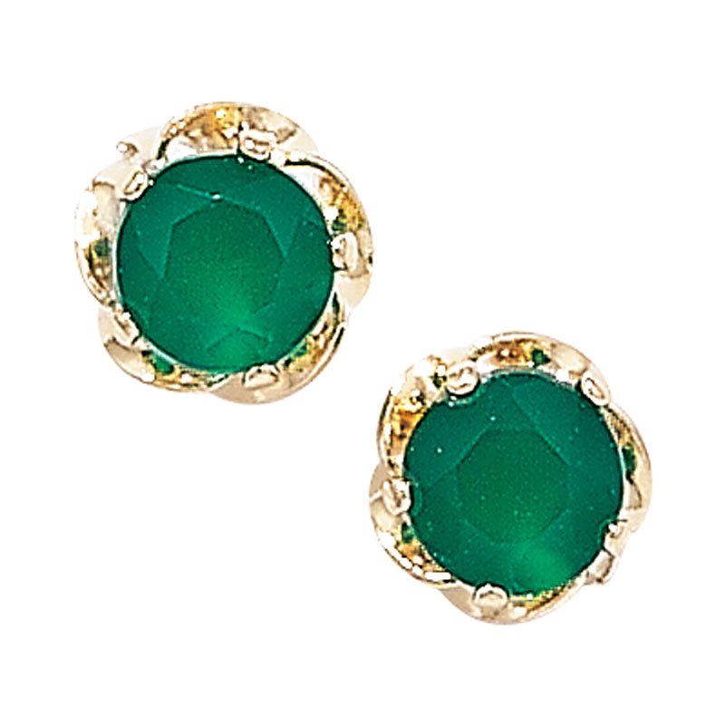 Emerald Round Stud Earrings - Popular trends empire
