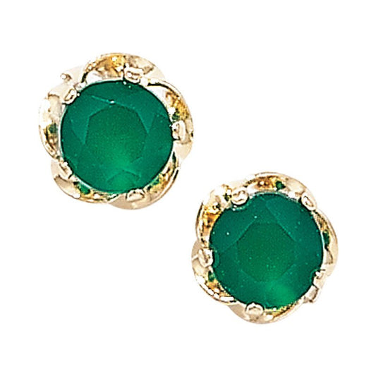 Emerald Round Stud Earrings - Popular trends empire