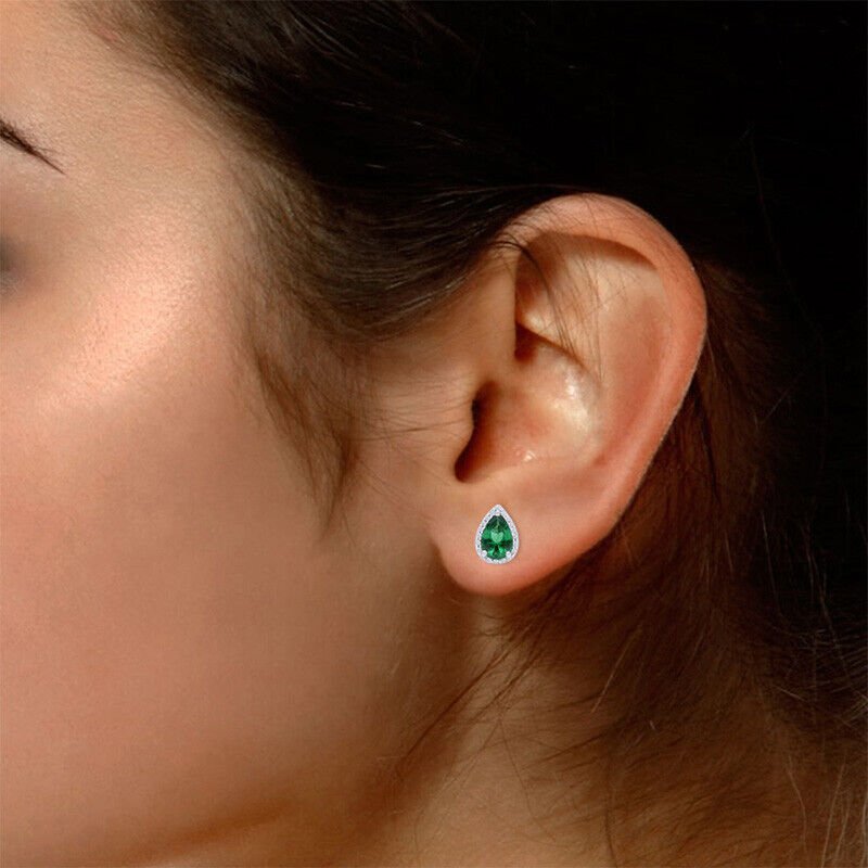 Emerald Teardrop Cubic Zirconia Earrings - Popular trends empire