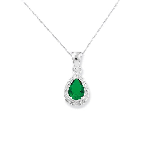 Emerald Teardrop Pendant Necklace - Popular trends empire