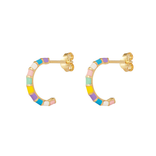 Enamel Rainbow Hoops - Popular trends empire