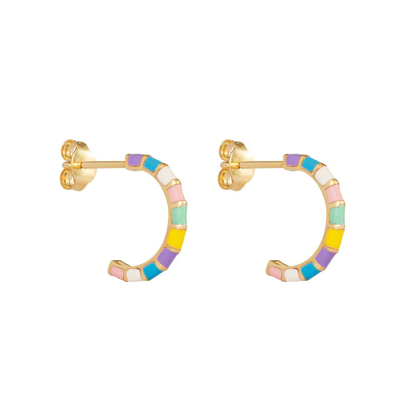 Enamel Rainbow Hoops - Popular trends empire