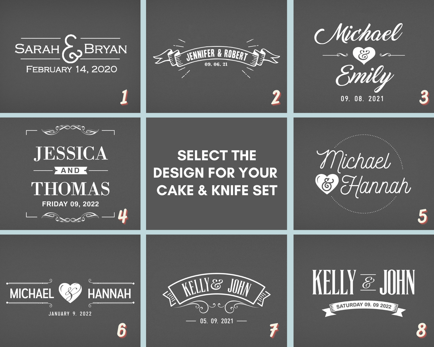 Engraved Cake Knife Set – Personalised Wedding Cake Server | Stainless Steel Mirror Polished - Popular trends empire