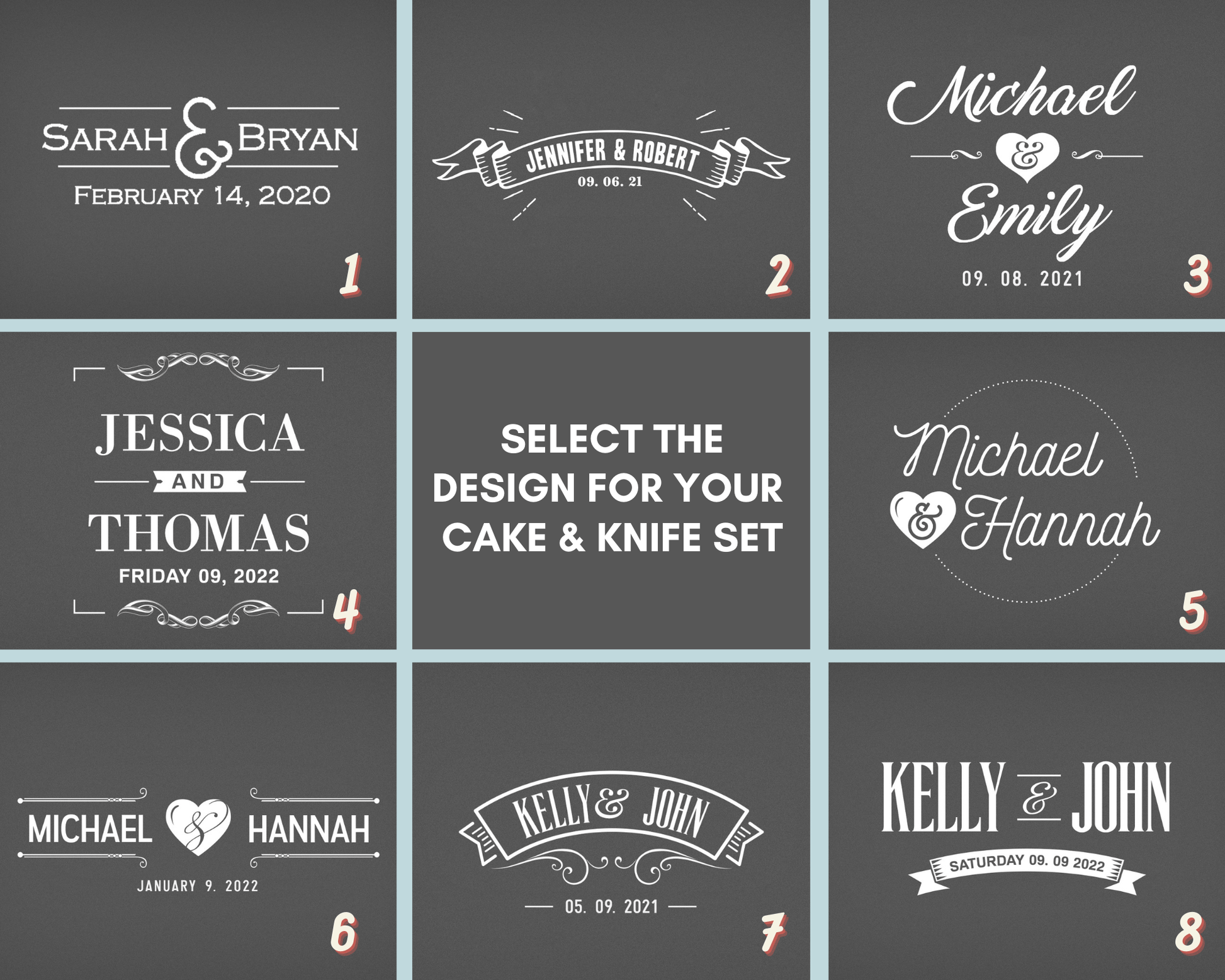 Engraved Cake Knife Set – Personalised Wedding Cake Server | Stainless Steel Mirror Polished - Popular trends empire