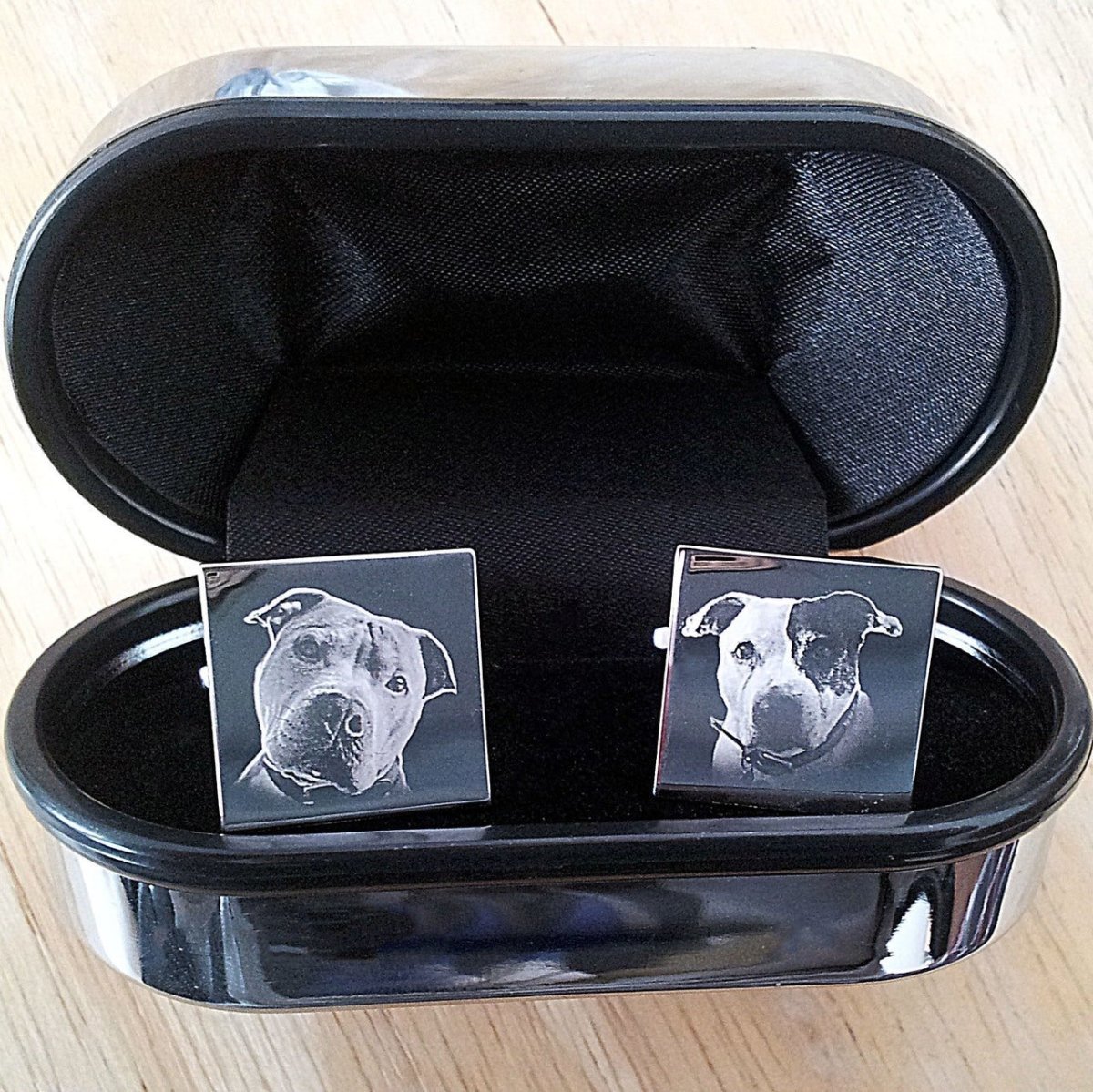 Engraved Cufflinks – Custom Photo Wedding Gift with Chrome Case for Men - Popular trends empire