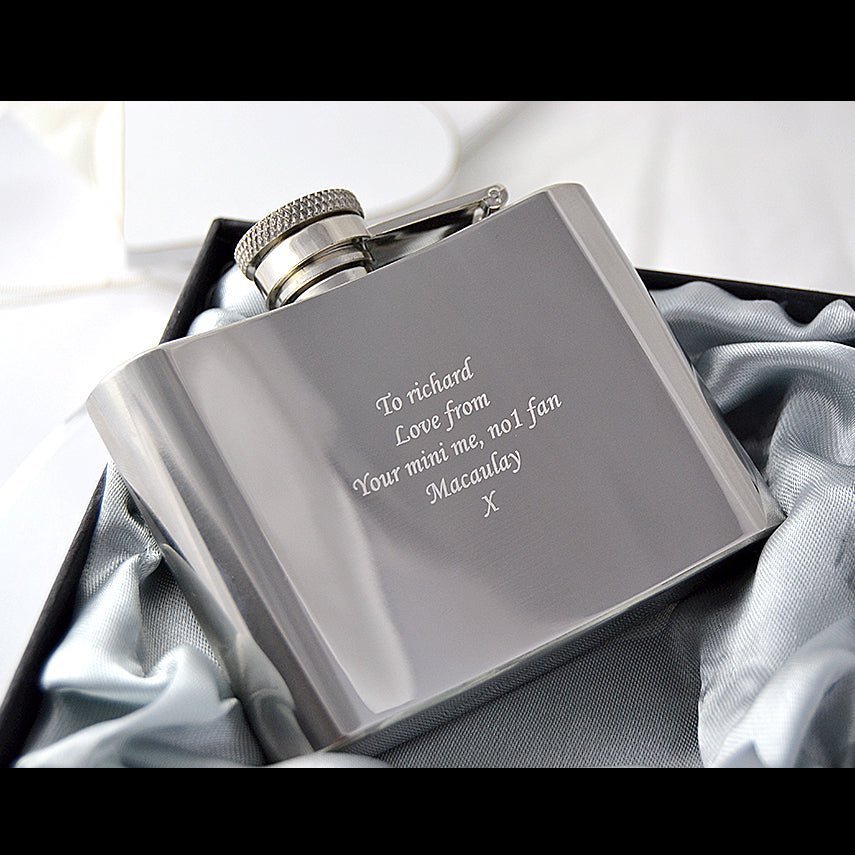 Engraved Hip Flask - Stainless Steel Curved Flask With Gift Box & Funnel Included - Popular trends empire