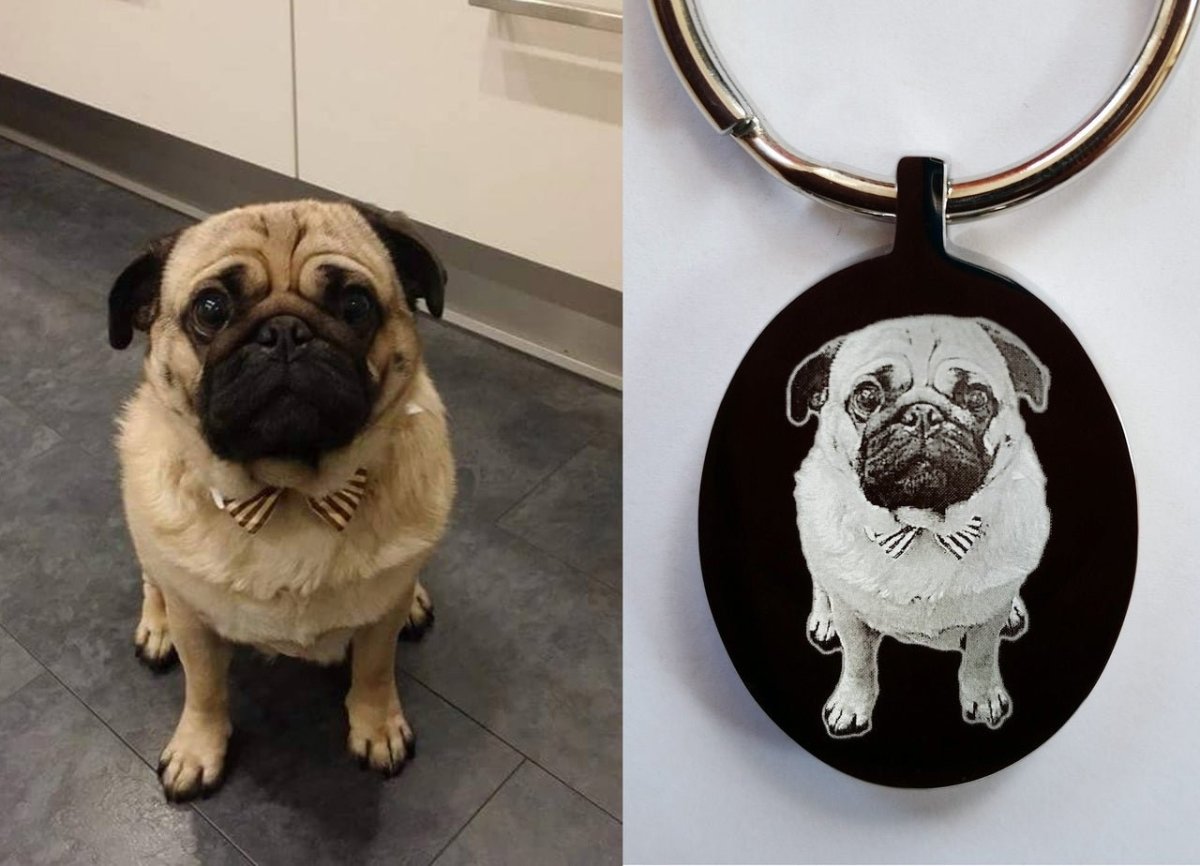 Engraved Photo Keychain – Stainless Steel Double - Sided Metal Keyring Gift - Popular trends empire