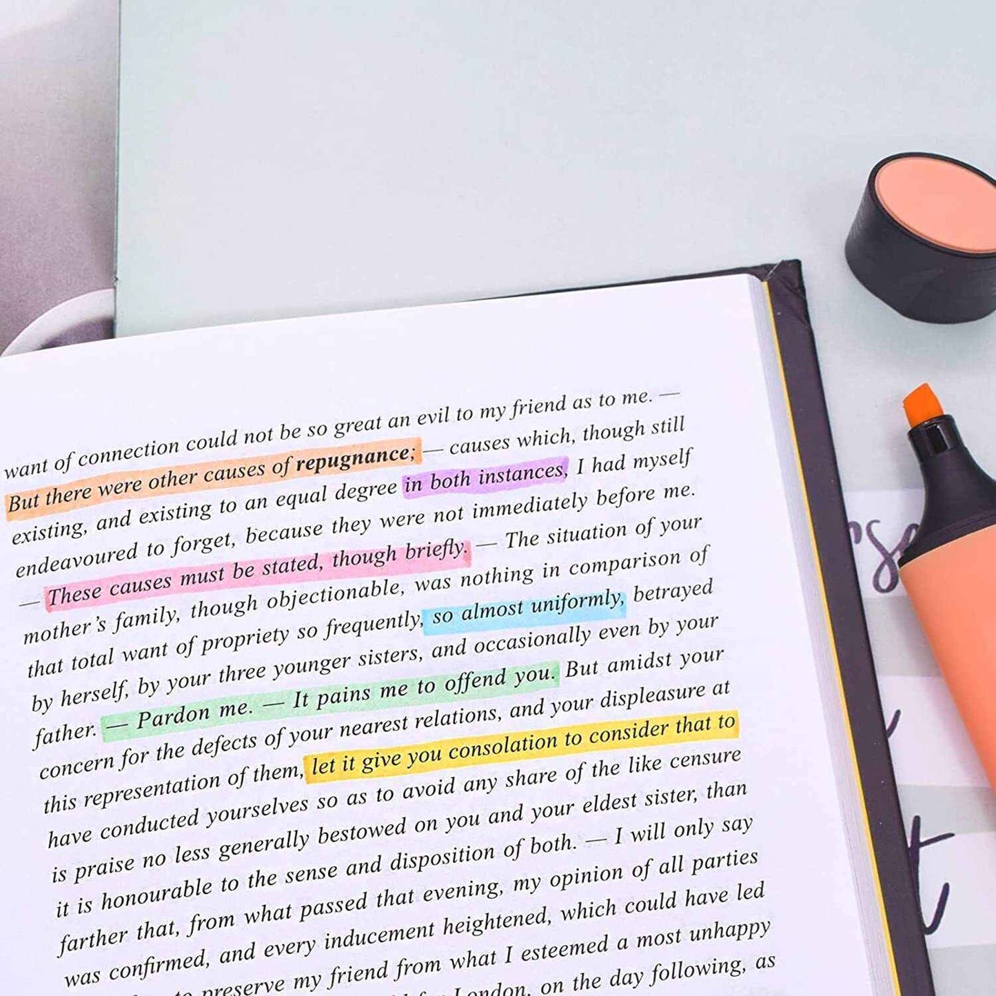 Pastel Highlighters Chisel Tip Markers Quick Drying 6 Colour Set for Creativity