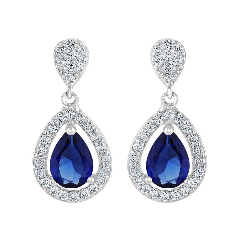 Fancy Sapphire Teardrop Earrings - Popular trends empire