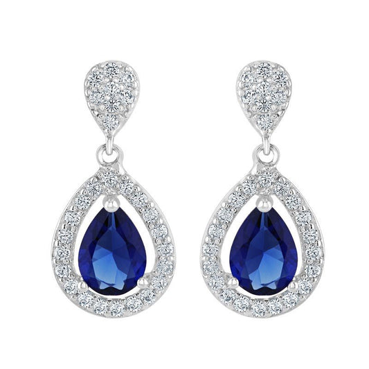 Fancy Sapphire Teardrop Earrings - Popular trends empire