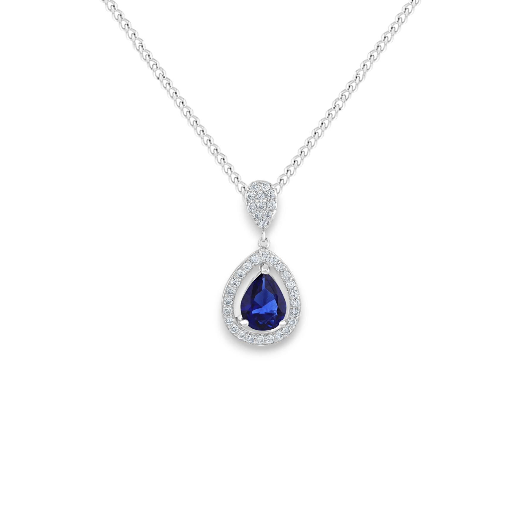 Fancy Sapphire Teardrop Necklace - Popular trends empire