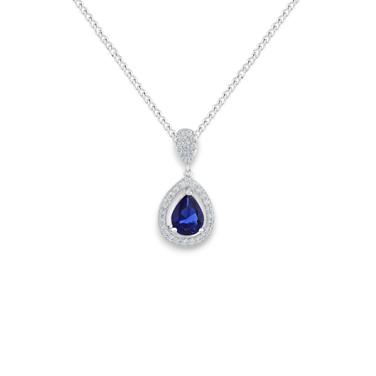 Fancy Sapphire Teardrop Necklace - Popular trends empire