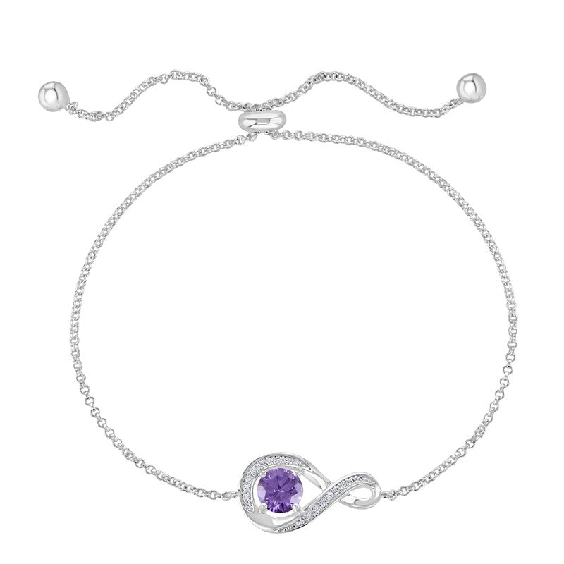 February Birthstone Infinity Bolo Bracelet - Popular trends empire