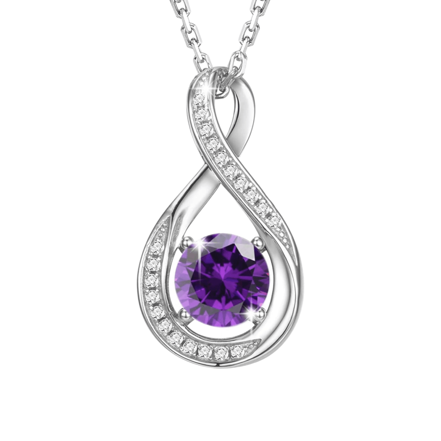 February Birthstone Infinity Pendant Necklace - Popular trends empire