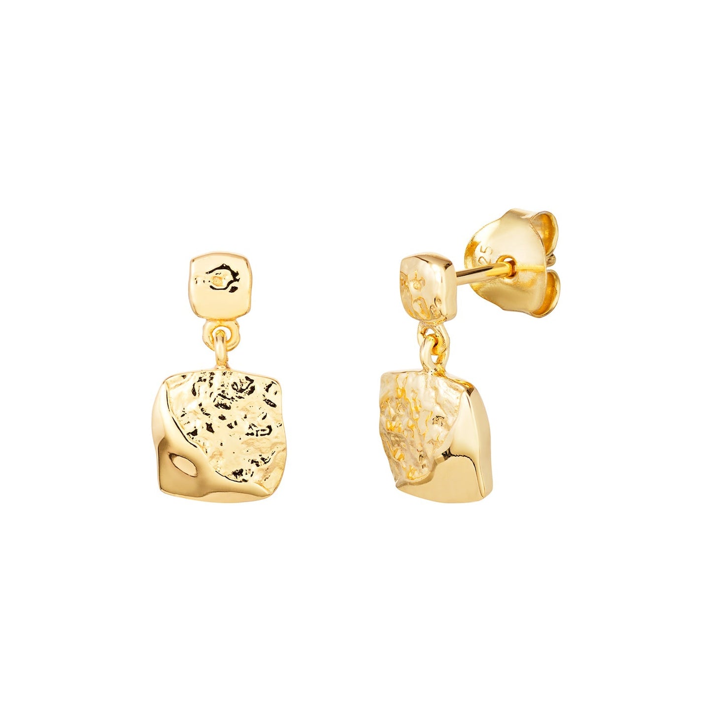Fleur Crinkled Square Drop Earrings - Popular trends empire