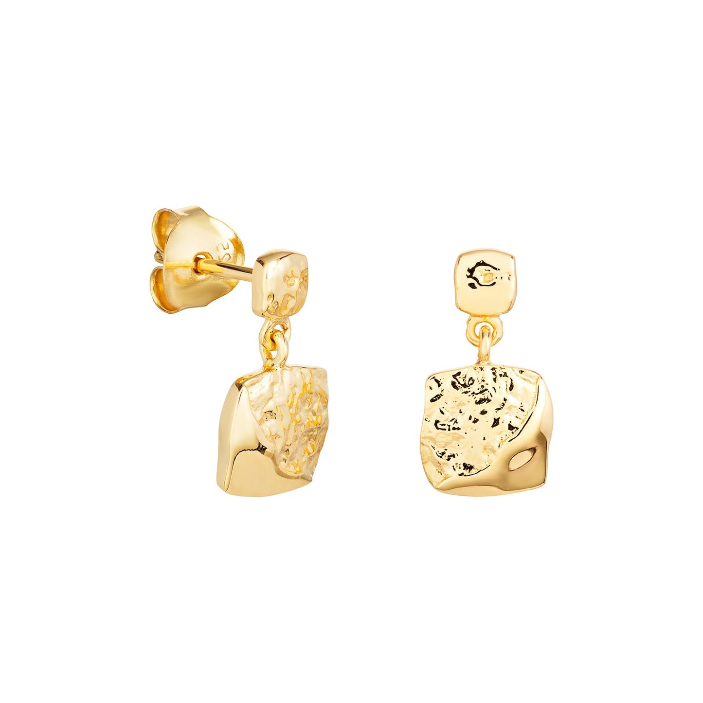 Fleur Crinkled Square Drop Earrings - Popular trends empire