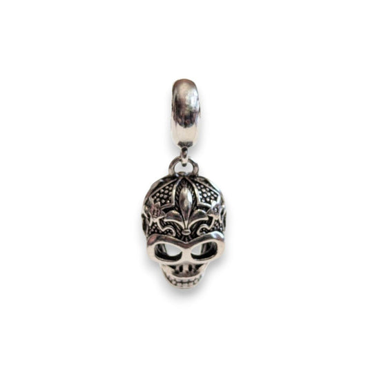 Fleur De Lis Skull Dangle Charm - Popular trends empire