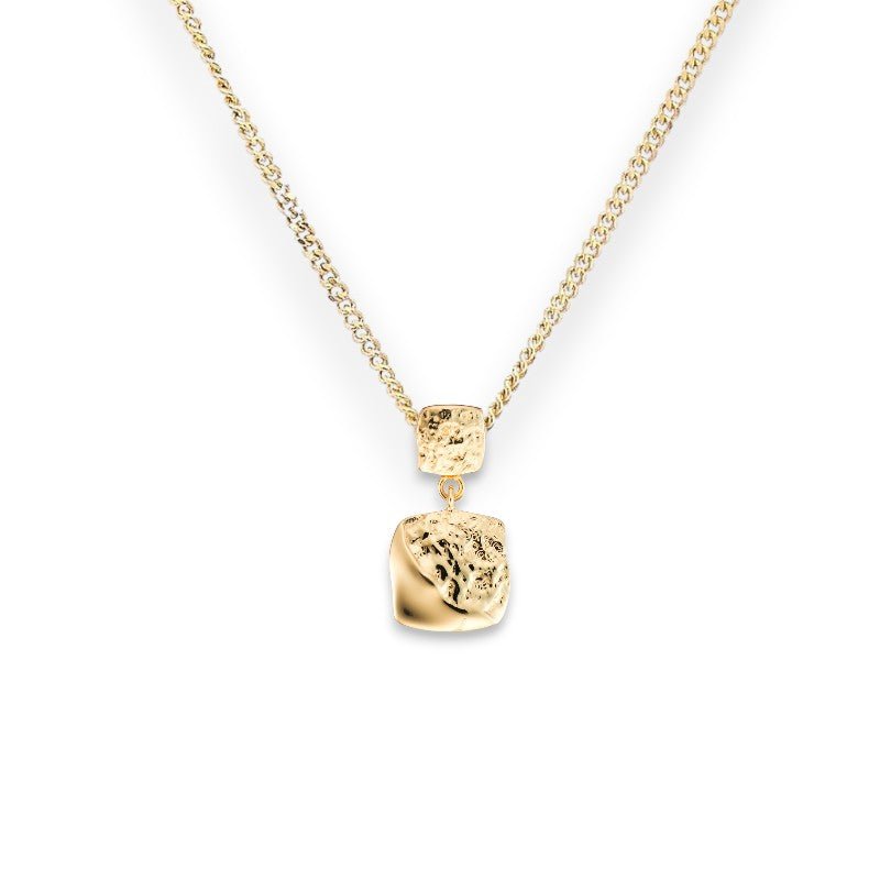 Fleur Square Crinkle Drop Necklace - Popular trends empire