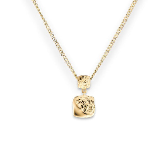 Fleur Square Crinkle Drop Necklace - Popular trends empire