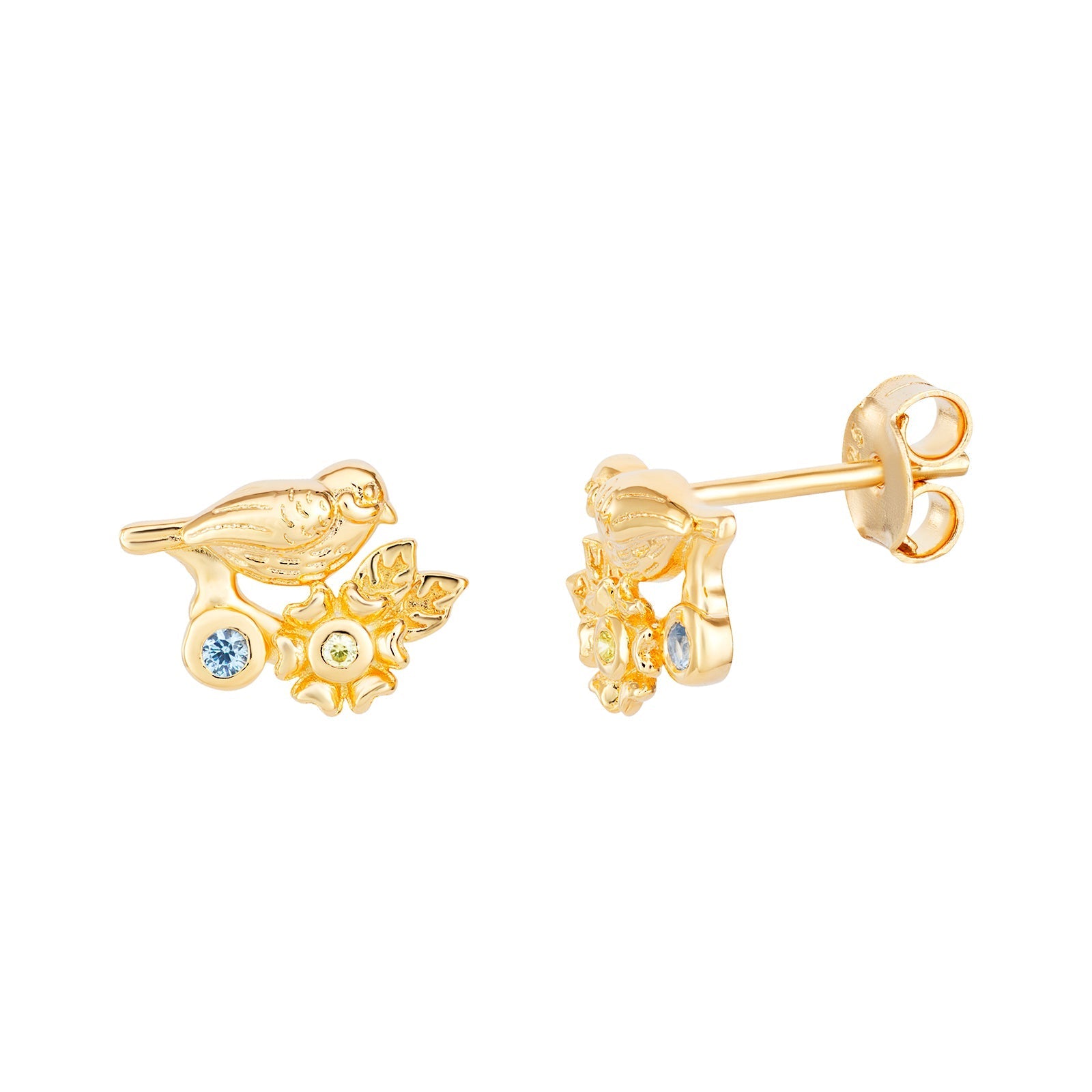 Flora and Bird Stud Earrings - Popular trends empire